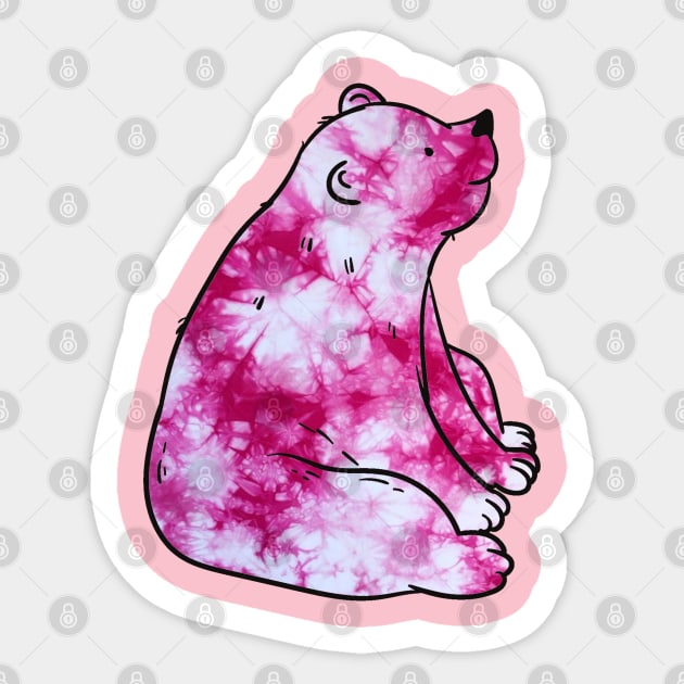 Pink Tie Dye Bear Sticker by Lil-Bit-Batty